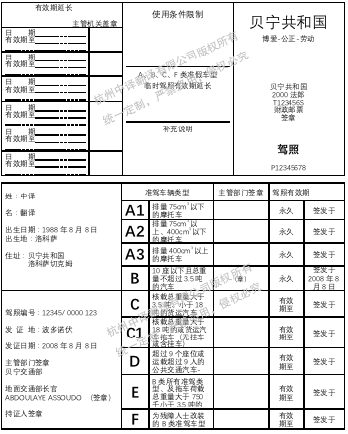 貝寧駕照翻譯,法語(yǔ)駕照翻譯,杭州駕照翻譯公司.png