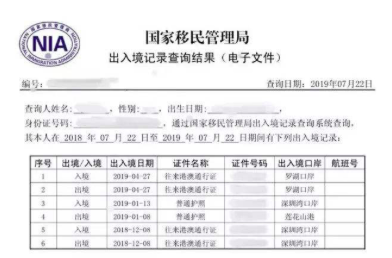 國家移民管理局出入境記錄查詢結(jié)果翻譯成英文.png